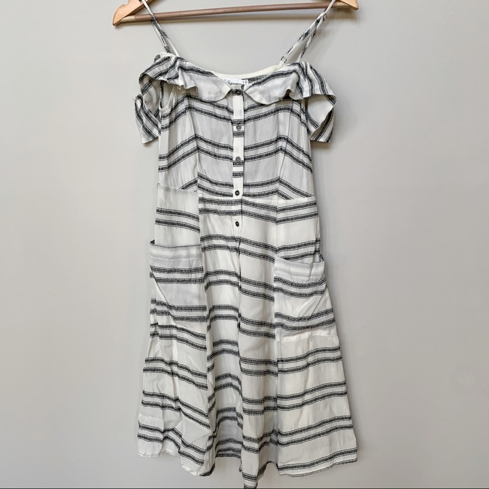 BP boho striped button front summer dress XS